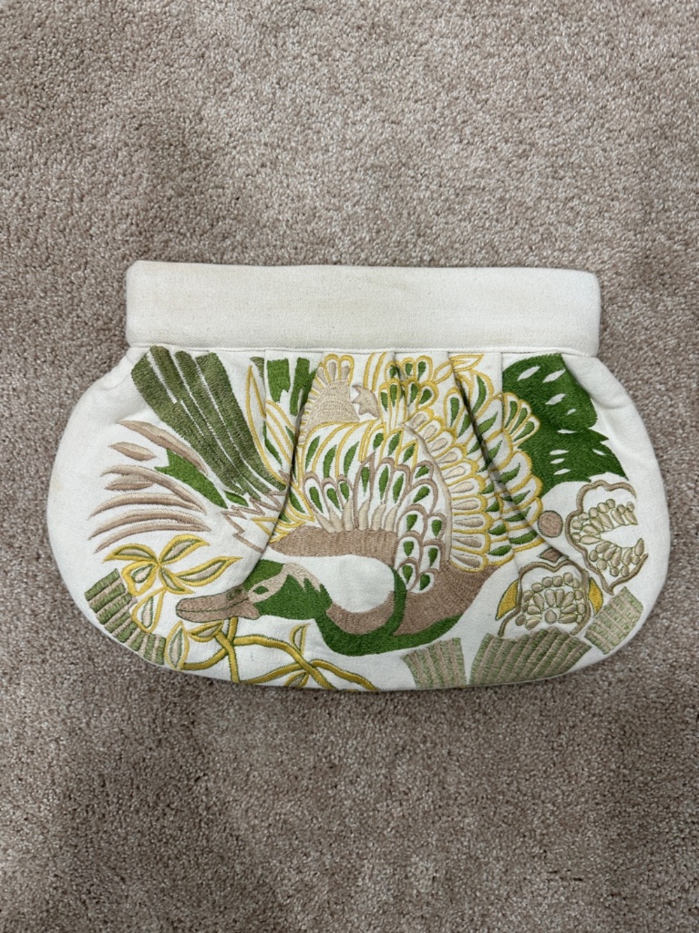 Moyna Embroidered Peacock Clutch